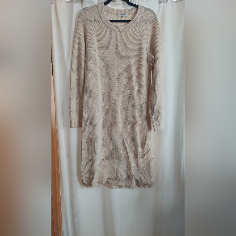 Madewell Beige Long Sleeve Knit Dress